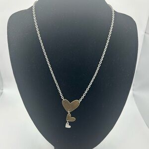 Sabika Gold and Silver Heart Pendant Necklace
